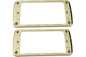 Guyker Set di anelli di montaggio per pickup in metallo piatto Humbucker – Bridge Neck Pickups telaio ricambio per chitarra elettrica o basso di precisione (2 pezzi, PR006 dorato)