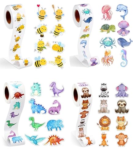 Adesivi Animali Per Bambini - 2000 Pezzi, 2.5 Cm Rotondi, 32 Stili, Per Scuola E Ricompense - Foto 10