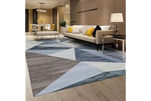 HOMFINE Tappeto Moderno-Tappeto Lavabile per Soggiorno Tappeto a Pelo Corto Tappeto per Camera da Letto Soffice Tappeto Antiscivolo Tappeto per Sala da Pranzo Tappeto Geometrico 160 x 230 cm Blu
