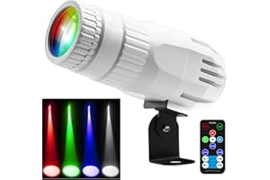 Czgor RGBW - Bola de espejo 4 en 1 con control remoto, luz LED superbrillante para fiestas, DJ, club, bar, boda