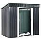 Gardebruk L Metall Gerätehaus 3,4m³ mit Fundament 196x122x180cm 2 Fenster Anthrazit Geräteschuppen Gartenhaus