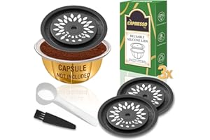 CAPMESSO capsule compatibili nespresso vertuo capsule di caffè riutilizzabili per riutilizzare le cialde Vertuoline, capsule Vertuo ricaricabili su tutte le macchine Ver (3 pezzi in silicone Caps)
