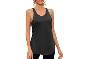 Gyabnw Tank Tops for Women Sleeveless Racerback Sports Vest Quick Dry Tank Top with Mesh Panel Breathable Yoga Gym Tops Athletic Wear