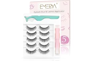 ‎EMEDA EMEDA 5 par sztuczne rzęsy z klej puszyste rzęsy 3d Mądry rosyjski paski rzęs Długie Grube Objętość fałszywe rzęsy zestaw oczu (puszyste01)
