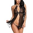 Xs and Os Women's Polyamide Spandex Solid Above The Knee Babydoll Nightwear Lingerie
