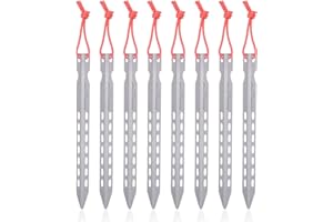 iBasingo - Estacas de Titanio ultraligeras en Forma de V para Tienda de campaña, Accesorios para Tienda de campaña, Accesorios portátiles, Clavos de Tienda de campaña