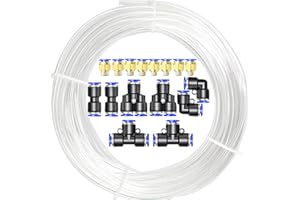 ERGAOBOY Kit tubo flessibile per aria in poliuretano PU Bright 10M, 8 mm OD x 5 mm ID con 14 kit di connettori