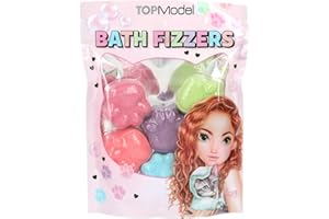 Depesche 13242 TOPModel - Badebomben Beauty and Me, in Tatzen-Form, 6 bunte Badebomben mit Duft in der Tüte
