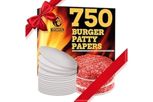 MOUNTAIN GRILLERS Carta per hamburger - Dischi di carta cerata per hamburger - 750 fogli di carta staccabili per hamburger - Perfetto per barbecue