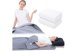 BALAPET 2 Pcs Sauna Blanket Towel Inserted with Arm Holes, 72.8 * 30in Reusable Absorbent Insert Towel, Soft Sweat Absorbing Liner for Infrared Sauna Blankets, Machine Washable(White)