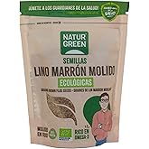 NaturGreen - Organic Ground Brown Flax Seeds, Cold Grind, Gluten Free, 100% Vegetable, Organic, Rich in Omega 3 and Fiber, Pr