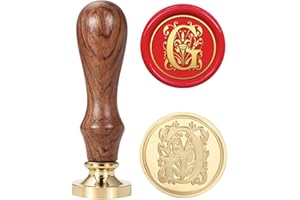 Mogokoyo 1 Sigillo Alfabeto A - Z Gli Iniziali Timbro in Ottone e Legno per Lettera Busta Documenti Privati Vintage, G