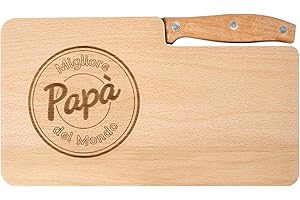 ROBOMANOR Planche à découper en bois avec couteau pour la fête des pères