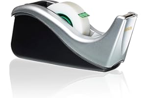 Scotch Magic Tape Dévidoir + Scotch Magic Ruban Invisible, 1 Rouleau, 19 mm x 38 m - Support pour Ruban Adhésif pour l’École, la Maison et le Bureau