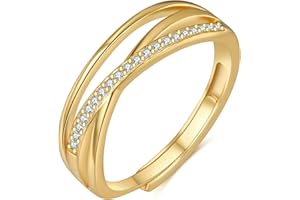 RANKEEF 925 Silver Ring Women's Always Connected Adjustable Silver Women's Ring Engagement Rings for Women and Girls with Inspirational Card, Sterling Silver, No Gemstone