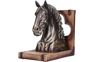 TOMOTATO Bronze Horse Head Bookends - Multifunctional Decorative Animal Home Store Ornament