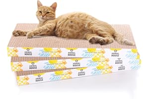 Animal House Set griffoir pour Chats en Carton 3 pièces pour Le Plaisir de Vos Amis félins, 2 Couches réversibles (Droit, 3)