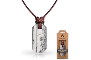 Wazoo Survival Gear Viking Whetstone Pendant | Collana affilacoltelli | Arkansas Novaculite su cordoncino di pelle | Nodi di ispirazione norrena | Made in USA!