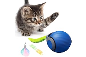 Haokelai Speedy Tail Cat Toy, Speedy Tail 2.0, 2025 New Smart Interactive Cat Toy with 2 Modes, Automatic Moving Cat Toy Ball, USB Rechargeable Smart Cat Toys Ball for Indoor Cats, Cat Interactive Toy
