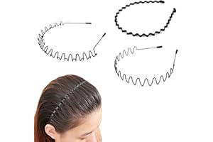 SATIFICER 3 Stück Welle Metall Stirnband, Unisex Rutschfestes Elastisches Stirnband, Welle Haarreif Männer Damen, Mehrere Stile, Geeignet für Sport, Fitness, tägliches Make-up