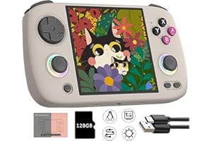 CAWEVON RG CubeXX - Consola de juegos portátil, pantalla IPS de 3,95 pulgadas, sistema Linux, batería de 3800 mAh, consola de videojuegos retro, tarjeta integrada de 128 G y 8272 juegos, compatible con 5G
