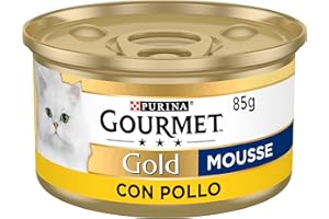 GOURMET Gold Mousse Wet Adult Cat Food, Chicken Mousse, Pack of 24 85g Cans
