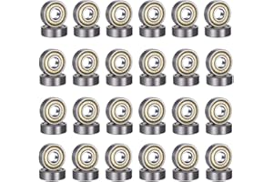 GVIVEJ Lot de 24 roulements à billes 608 ZZ à billes à double blindage miniature pour skateboard, scooter, rollers en ligne