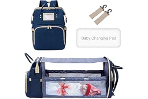 BURSUN Baby Wickeltasche/Rucksack, lässiger Wickelrucksack, multifunktionaler Großraum-Reiserucksack mit Wickelauflage und Schnullertasche für Mama und Papa.