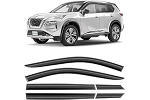 CLIM ART Deflectores de Aire para/Compatible con Nissan X-Trail 2021-2024 SUV, deflectores de Viento, Cortavientos Ventana Coche, Adhesivos, 6 unidade
