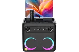 Ikarao Break X2 Karaoke-Maschine mit 10,1" Touchscreen, 300W Bluetooth Lautsprecher, 2 kabellose Mikrofone & LED-Lichteffekte – Ideal für Geburtstage, Familienfeiern & Events
