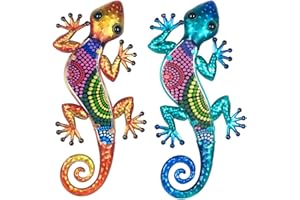 SIGRIS Signes Grimalt by Adornos Pared Metalicos | Lagartijas Decorativas Pared - Adorno Pared Jardín, Pack de 2 Lagartijas - 13x30 cm
