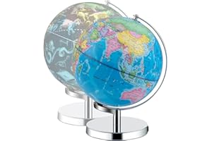 GIANTEX Globus, beleuchtet, 23 cm, 3-in-1, interaktiv & um 360 Grad drehbar, HD-Globus & Karte der beleuchteten Konstellationen, lehrreich für Kinder, LED-Lampe mit Metallsockel