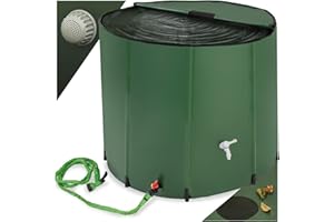 tectake® Regenwassertank für Garten und Camping, Tonne faltbar, Regentonne mit Deckel und Wasserhahn, Wassertank, Regenwassersammler, Zisterne, Regenfass mit Hahn, Wassertonne - 750 l