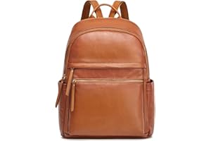 Kattee Women Genuine Leather Backpack Purse Fashion School Bag Large Fit for 14 inches Laptop