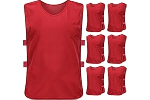 Catime 6 Stück Fussball Leibchen Kinder, Fußball Trainingsweste, Leibchen Fußball, Ohne Logo, Training Leibchen Kinder Set für Kinder