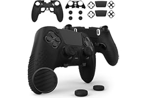 Foamy Lizard Eclipse Schutzhülle für PS5 Edge Controller, Dock-kompatibel, rutschfeste, weiche Gel-Silikon-Schutzhülle, Frontplatte, Aufkleber und Daumengriffe für die Playstation 5 DualSense