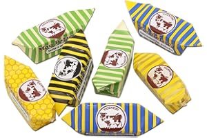 CASA DEL FRUTTINO Assortimento Caramelle Mou Polacche Kg 1,2 - Le morbide caramelle della Mucca Polacca ai gusti: Latte Tradizionale, Latte e Menta, Latte e Miele, Panna e Liquirizia, Caramello Salato