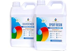 Craft Resin 4L Resine Epoxy Kit Complet Débutant - Resine Epoxy Transparente et Durcisseur, Pour Bijoux Moule d'art Sous-verres Table Bois - Résine epoxy alimentaire, résistante à la chaleur et UV