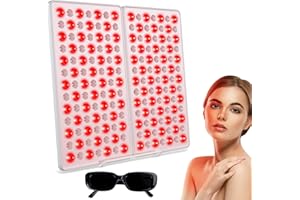 Relassy Lampara Luz Roja, 850nm y 660nm Lampara Infrarrojos,182 LED Luz Infrarroja con Soporte y Temporizador,Luminosidad Regulable,Luz Roja Panel para Cara, Cuerpo, Músculos, Espalda(No genera calor)