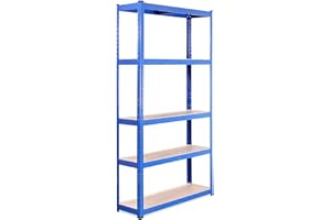 G-Rack Lagerregal für Garage: 180 cm x 90 cm x 30 cm | Blau - 5 Stufig | 175 kg pro Regal (875 kg Kapazität) | 5 Jahre Garantie, 1 Bay, 0021-1