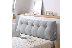 AZVFLY Keilkissen für Bett und Sofa: Bequem Rückenkissen Praktisches Seitenfach multifunktions Wandkissen dreieckiges Lesekissen (Hellgrau, 80 * 50 * 20)