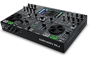 Denon DJ PRIME GO – Console DJ Smart, Set da DJ portatile con 2 deck, streaming Wi-Fi, display touch da 7 pollici e batteria ricaricabile