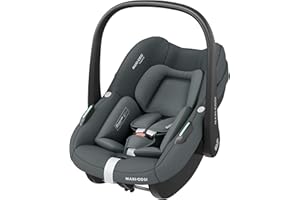 Maxi-Cosi Pebble S i-Size, 0–15 miesięcy, 0–13 kg, 40–83 cm, Lekki Fotelik Samochodowy dla Niemowlaka, Montaż za Pomocą 1 Kliknięcia, System Ochrony Bocznej G-CELL, Wkładka Baby-hugg, Tonal Graphite