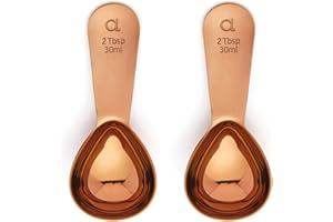 APACE LIVING Mesure à café (lot de 2) par Apace - 2 cuillers à soupe (CàS) – Les meilleures cuillers de mesure en acier inoxydable pour le café, le thé et plus encore (or rose, 2)