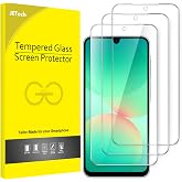 JETech Schutzfolie für Samsung Galaxy A26, 3 Stück | HD Klar, Face ID Kompatibel, Kratzfestes Gehärtetes Glas, Einfache Insta