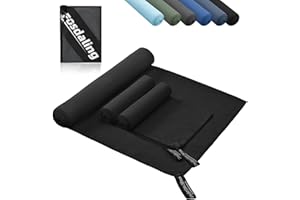 Fosdaling 3er Set Mikrofaser Handtuch: Groß 160×80cm & 2 Klein 80×40cm, Schnelltrocknend Microfaser Sporthandtuch, für Badetuch, Reisehandtuch, Fitness & Sport Handtücher und Strandtuch