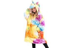 Piefry Felpa con Cappuccio Unicorno per Ragazze, Unicorno Felpa con Cappuccio Oversize per Bambini