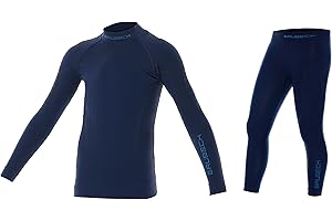 BRUBECK® Thermo Set Kinder/Junior Funktionsunterwäsche-Set | Shirt + Hose | Sportwäsche | Hochwertig | Nahtlos | Thermowäsche | Pflegeleicht