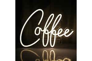Wanxing Coffee Neon Schild Kaffee Neon Sign Coffee Neonlicht Schriftzug Leuchtreklame Led Neon Schild Cafe Neonlicht für Wand Cafe Dekor,Neon Licht für Bar,Kaffeehaus,Restaurant,Raumdekoration