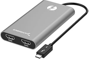 Sabrent Adattatore Thunderbolt 3 a Doppio HDMI [Supporta fino a Due Monitor 4K 60Hz su Sistemi Mac e alcuni Windows] (TH-3HD2)